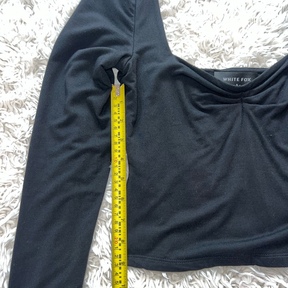White Fox Black Cropped Long Sleeve - Picture 7 of 8